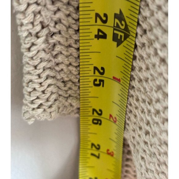 Lineamaglia Womens Long Sleeve Crochet Open Front Knit Cardigan Tan Size M - Picture 6 of 9